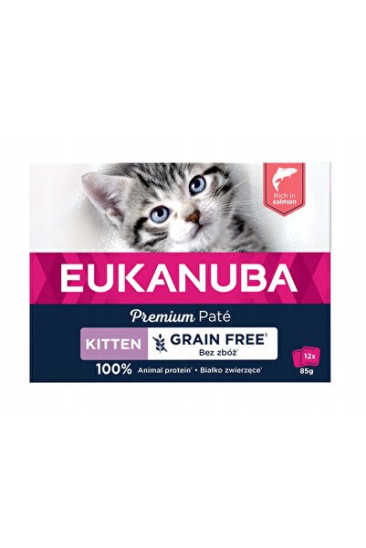 NO BRAND Hrana umeda pentru pisici EUKANUBA Adult Grain Free Somon (12 x 85 g)