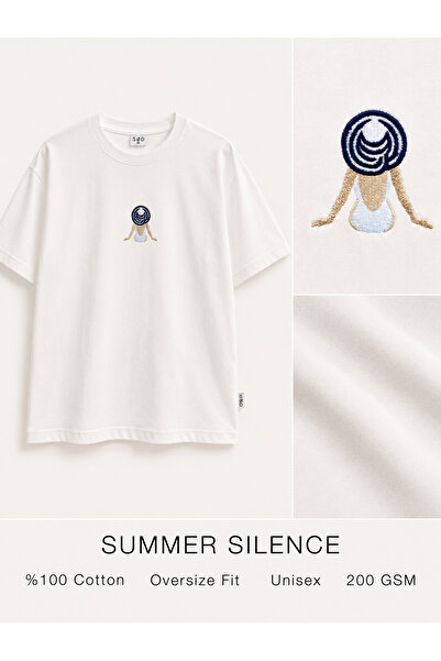 PLAJ KADIN NAKIŞ İŞLEMELİ OVERSIZE T-SHIRT