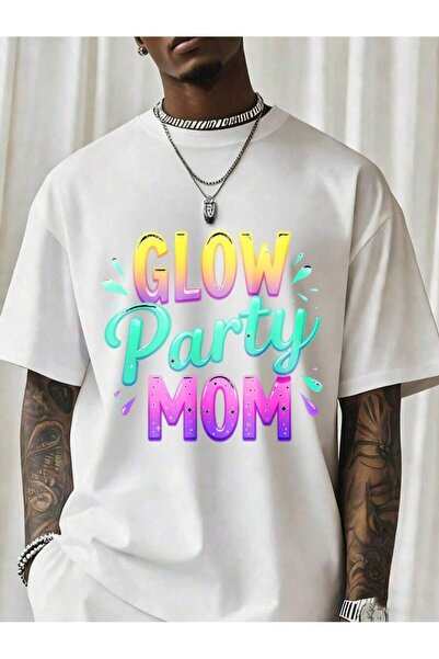 NOURAM تي شيرت Glow Party Mom بتصميم نيون ملون للنساء والرجال، ملابس ممتعة لل...