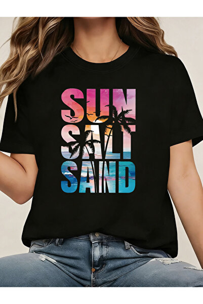 NOURAM SUN SALT SAND "Sunlight, Salt, And Sand" Beach Palm Trees Sunset Vacat...