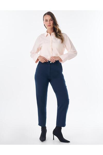 KYR Elastic Waist Non Denim Trousers Dark Navy Blue