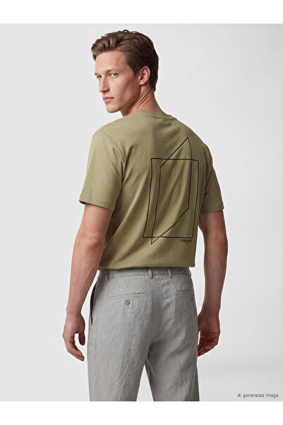 LC Waikiki Lcw Vision Beige Crew Neck Printed Men's T-Shirt
