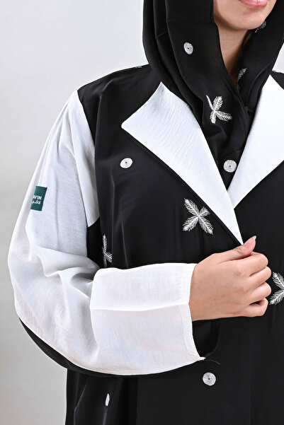Lavin Soft Crepe Abaya with White Scattered Embroidery