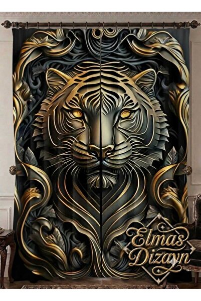 Elmas Dizayn Special Production Brand 240*280 cm Double Wing Background Curta...