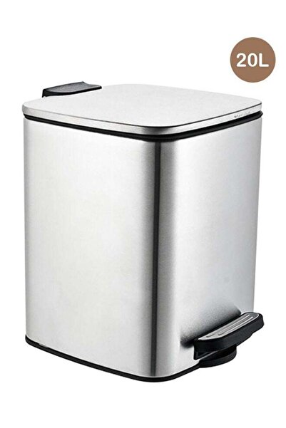 Trust Stainless Steel Trash Bin 20 Liter Silver Anti-Fingerprint & Soft Close...