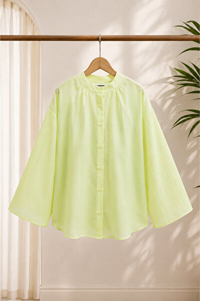 FERHEL Women's Spanish Sleeve Poncho Tunic - Light Yellow