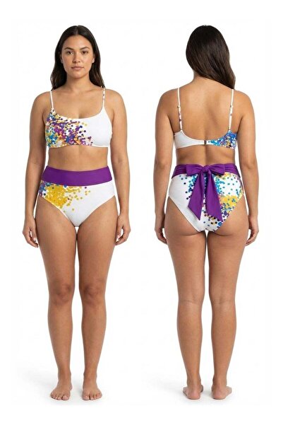 CETUS Bikini Ombre Spotted Set (White/Purple)