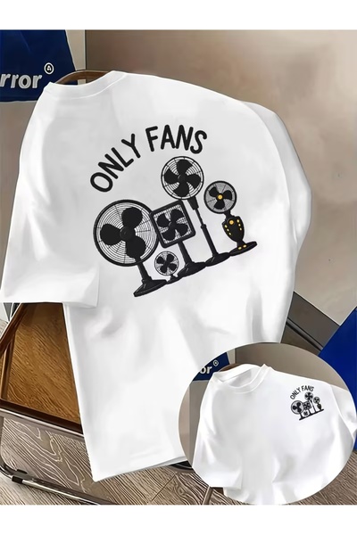 AEMİ Μπλουζάκι Unisex Just Fans με στάμπα Oversize με λαιμόκοψη