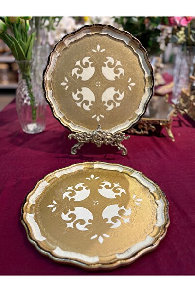 ML 2 Pieces Rosewood Tray 28 cm