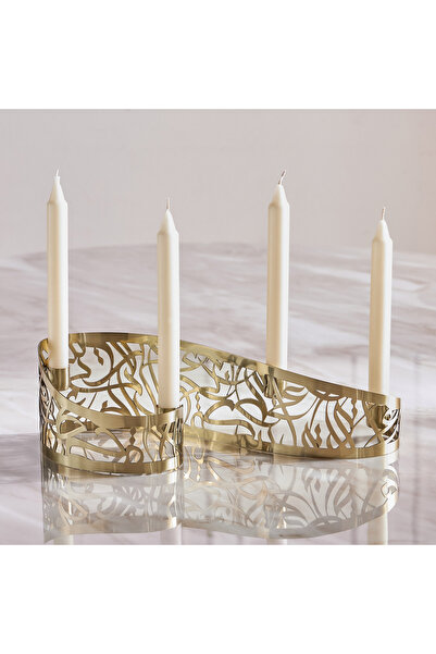 Generic Diaa Allam-Ehsan Stainless Steel Taper Candleholder - 10 cm