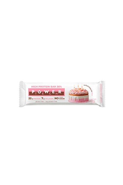 POWERTECH Protein Bar Power Tech 36% 60g Vanilla Cake Flavor Without Sugar Gl...