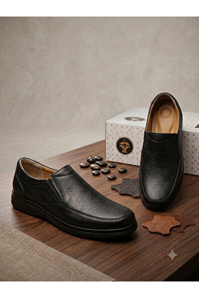 YAMANOBALI Men's Black 100% Genuine Leather Shoes
