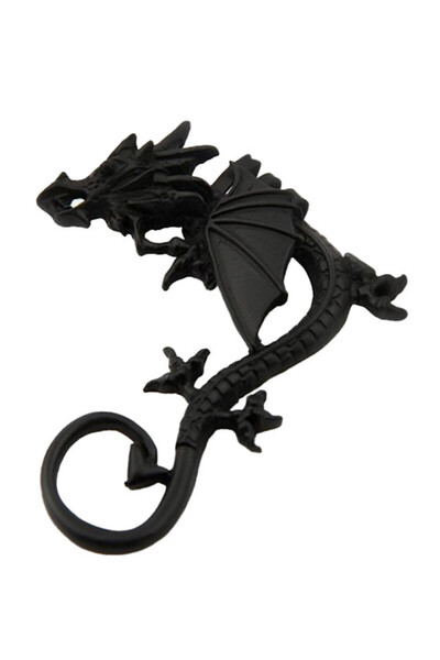 VeeShop Ear cuff earring, dragon pattern with crest and small wings, pointed ...