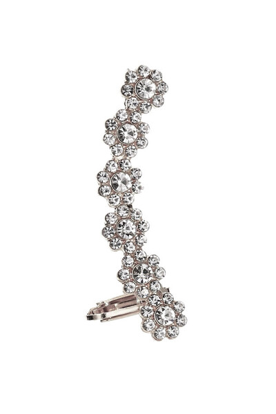 VeeShop Ear cuff earring, 6 flowers made of round faceted crystals