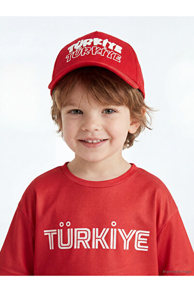 LC Waikiki Vizyon New Season Red Turkey Embroidered Baby Boy Cap Hat