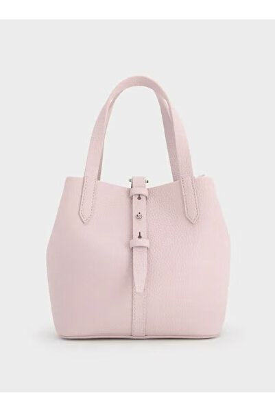 Charlene Beryl Belt Buckle Bucket Bag-Pink
