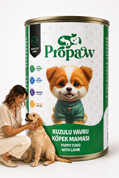 Kuzu Etli Yavru Köpek Konservesi Tam ve Dengeli Yaş Mama 415 gr