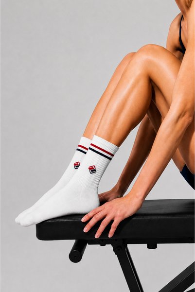 ICONE BAG Icone Unisex White Sports Socks, Long Sports Socks, Sports Socks, Socks, White Socks
