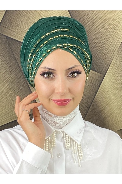 MY UKİYO STORE TESETTÜR GOLD BONCUKLUL EL İŞLEMELİ ABİYE BONEŞAL