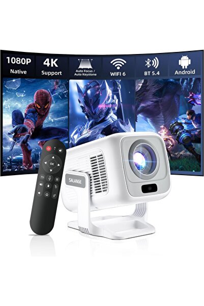 Salang Mini Portable Projector for Outdoor 4K Movies with Auto Focus Model HY...