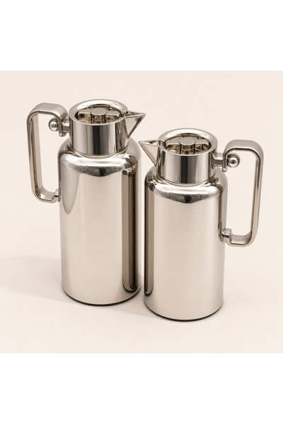 revan Trams Dallah and Steel Thermos Set Bronze Luxury Mirrored 2 Pieces - Ar...