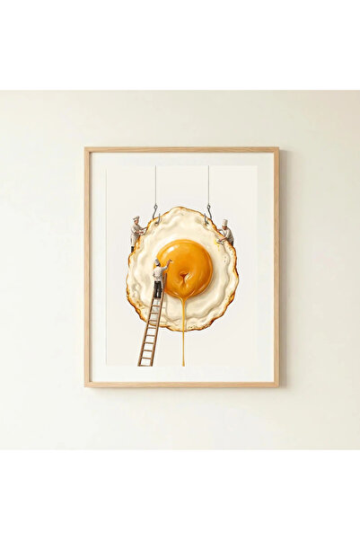 HOME MODE Giant Fried Egg with Chefs 30x40 Gallery Wrapped Canvas Print | Whi...