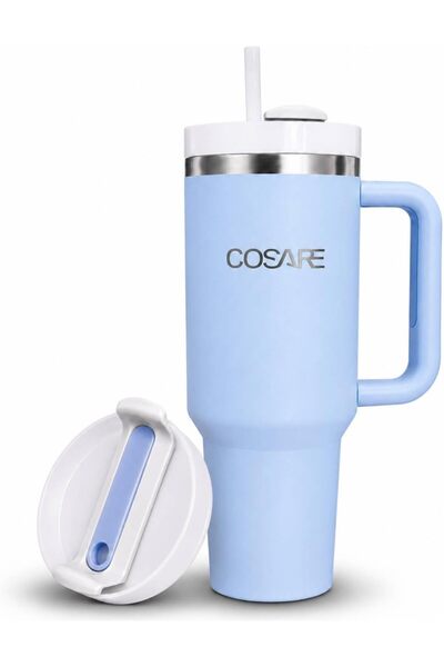 COSARE Tumbler with Handle and Straw 40 OZ | Flowstate 3-Position Lid | Cup H...