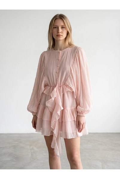 Haveone Havone Rochie mini de vară Elisa cu mâneci liliac