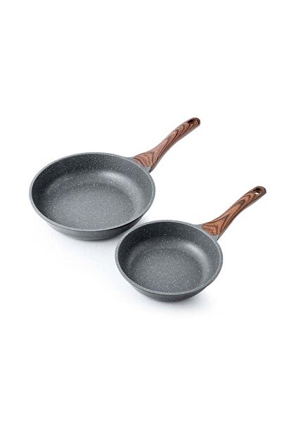 Sensarte 2 Piece Swiss Granite Skillet Set, 20 and 26 CM, Non-stick, Oven Saf...
