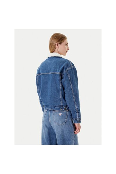Guess Jeans Geacă de blugi pentru femei W4BN64D5CC3 Albastru