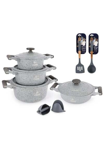 Lifesmile Life Smile 12-Piece Granite Cookware Set with Lids, Kitchen Tools &...