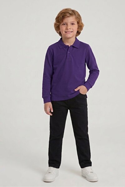 NACAR STORE Children's Unisex Cotton Polo Collar Long Sleeve School Uniform T...
