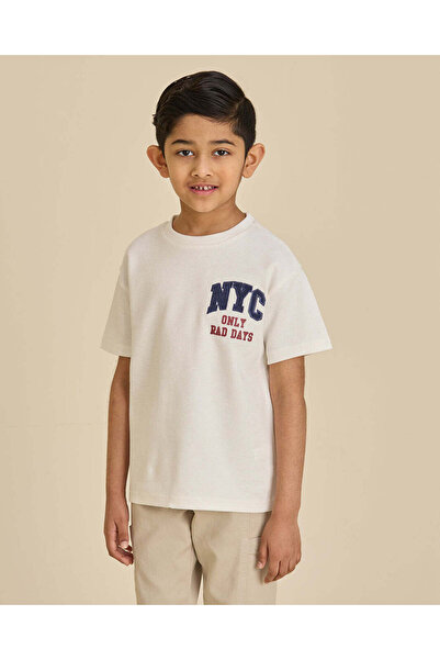 REDTAG Boys Assorted Applique Oversized T-Shirt