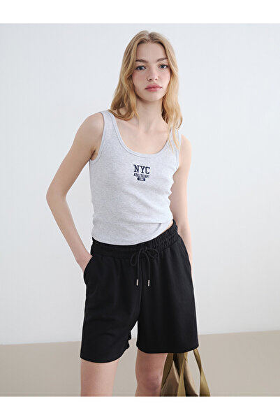 LC Waikiki Square Neck NYC Embroidered Women's Tank Top