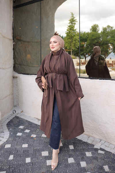 İmajButik Туника умерен стил - Kафяво - Нормална кройка