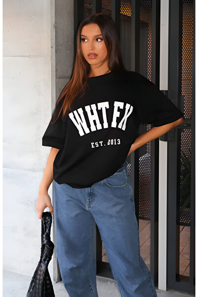 ONLY QUALİTY Women's 100% Cotton Smoked Oversize Salas Boyfriend Women's T-Shirt