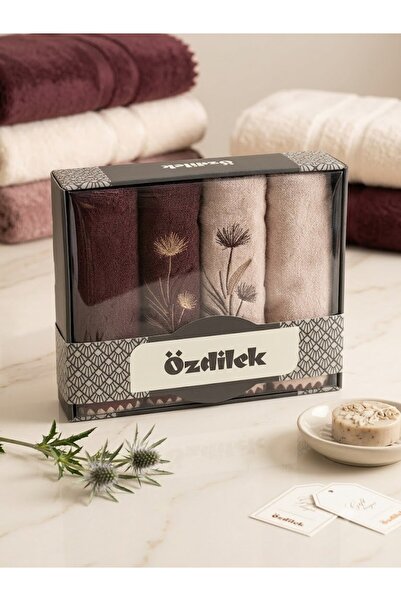 Özdilek Pampas 4-Piece Boxed Hand and Face Towels 50X90 cm