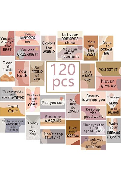 Arabest 120 Pcs 30-Style Boho Motivational Quote Cards (3.5x2 Inch),Bulk Insp...