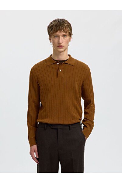 SELECTED Polohemd aus Strick Baumwoll