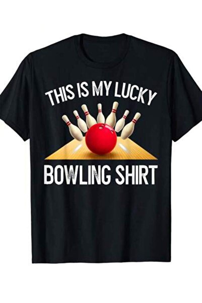 799 تي شيرت أسود مضحك بتصميم LUCKY BOWLING، قميص فريق ريترو برقبة دائرية، هدي...