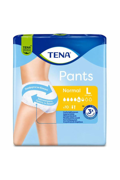 TENA Chiloti Elastici pentru Incontinenta - Pants Normal, marime L, 10 buc