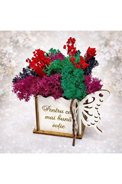 velve Aranjament floral Whiff "Pentru cea mai buna sotie", licheni stabilizat...