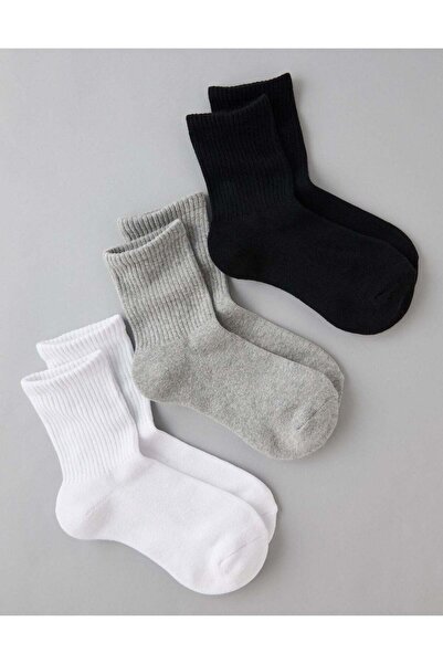 AMERICAN EAGLE AE Solid Cropped Crew Socks 3-Pack