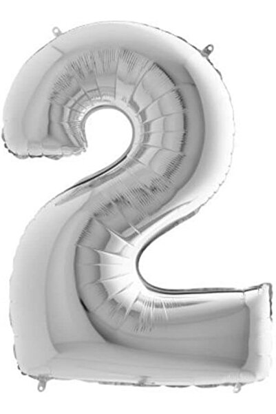 Yıldızan 2 Number 16 Inch Silver Color Foil Balloons 36 cm (Silver) 931845