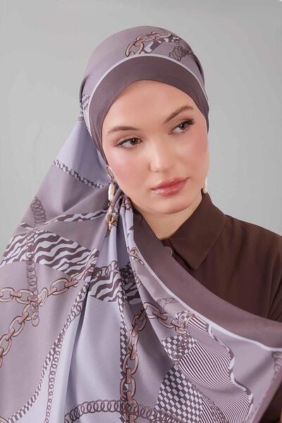 Levidor Dark Mink Gold Chain Pattern Moos Chrep Shawl