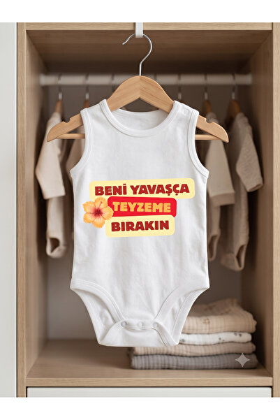 HAZDEN Beni Yavaşça Teyzeme Bırakın Baskılı Bebek Zıbını %100 Pamuk Yenidoğan...