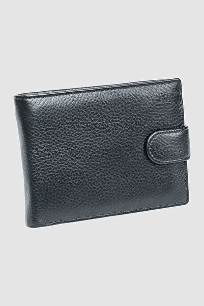 cossroll Men's Genuine Leather Wallet with flap, black