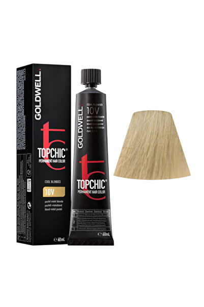 GOLDWELL TopChic, Vopsea de păr permanentă, 10V Blond Violet Pastel, 60 ml