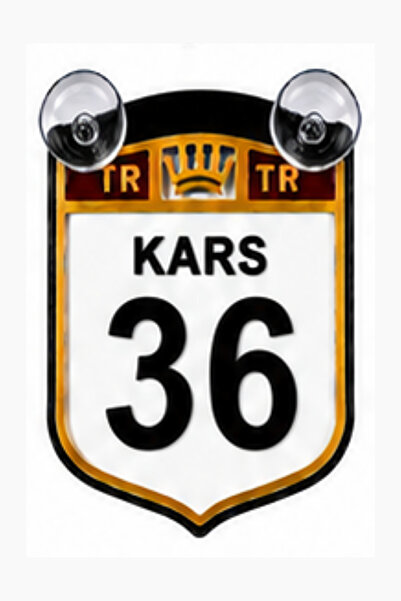 MEGAHAWK Kars 36 - Vantuzlu Araç Cam Süsü Pleksi Plaka Dekoru Ön Arka Cam Aks...