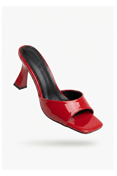 Zerenyus Jova Daily Red Patent Leather Heeled Slippers 8 cm